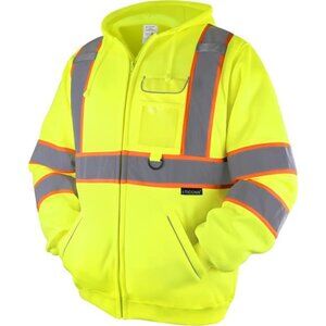 New Safety Hoodie Jacket, High Vis Reflective Safety Fleece Hoodie, PPE Gear